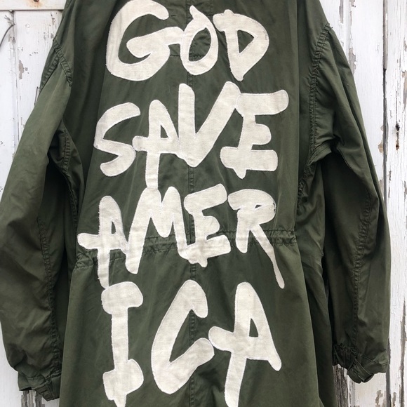 R13 God Save America Jacket Army L OS Repurposed - Picture 9 of 16